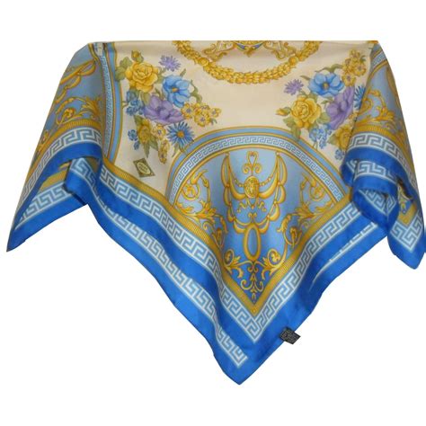 black and blue versace scarf|Versace silk scarf women.